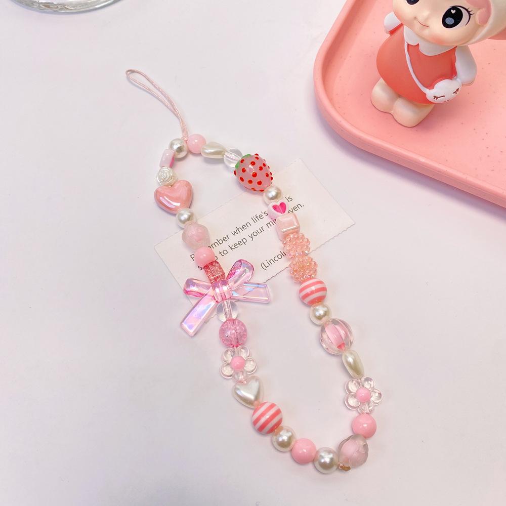 Sweet and Cute Pink Strawberry Mobile Strap Phone Chains For Women Pearl Chain Phone Pendant Charm Key Anti-Lost Lanyard Jewelry
Sweet and Cute Pink Strawberry Mobile Strap Phone Chains For Women Pearl Chain Phone Pendant Charm Key Anti-Lost Lanyard Jewelry