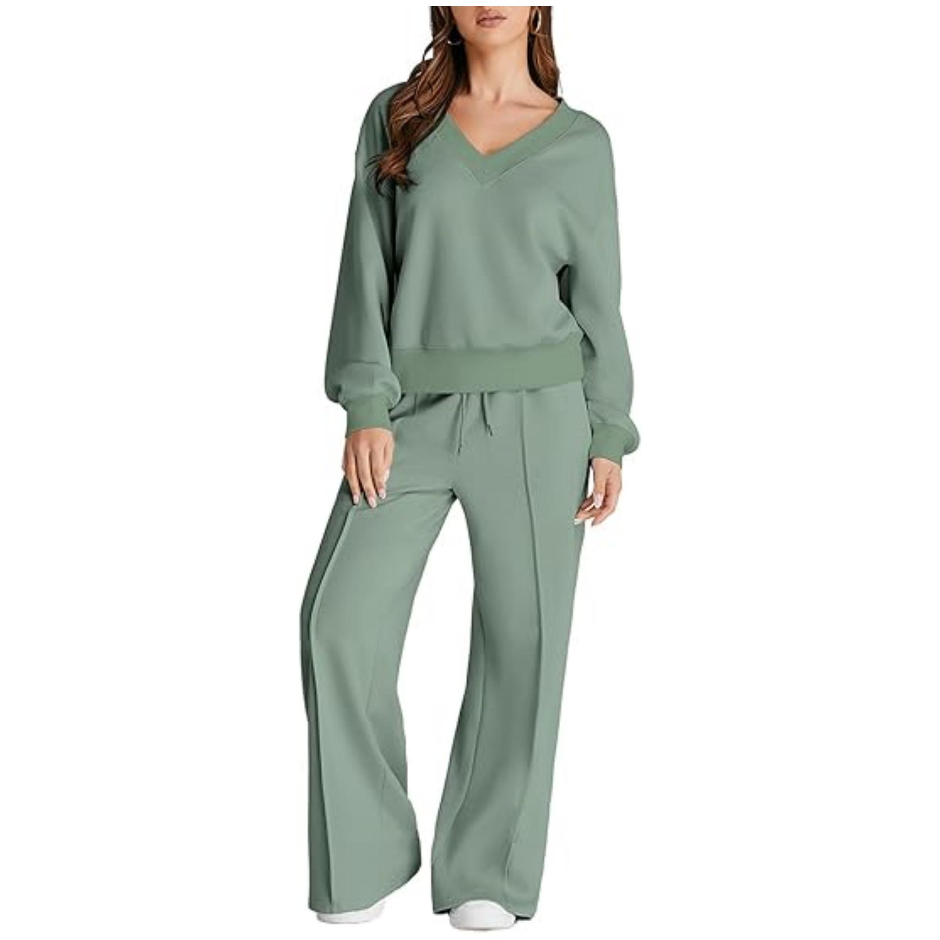 Autumn/Winter 2025 Women’s Solid Color V-Neck Sweatshirt & Long Pants Set—European & American Fashion XL зелёный
Autumn/Winter 2025 Women’s Solid Color V-Neck Sweatshirt & Long Pants Set—European & American Fashion XL зелёный