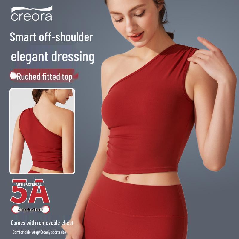 Off-Shoulder Antibacterial Yoga Suit with Pleated Top and Sleeveless Sports Bra Extra Large
Off-Shoulder Antibacterial Yoga Suit with Pleated Top and Sleeveless Sports Bra Extra Large