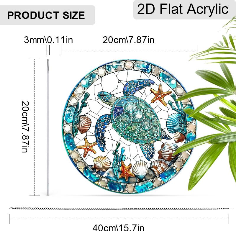 2D Flat Acrylic Sea Turtle Suncatcher, 7.87/11.81in Ocean Themed Window Hanging Decor, Coastal Home Porch Livingroom Decoration 20cm
2D Flat Acrylic Sea Turtle Suncatcher, 7.87/11.81in Ocean Themed Window Hanging Decor, Coastal Home Porch Livingroom Decoration 20cm