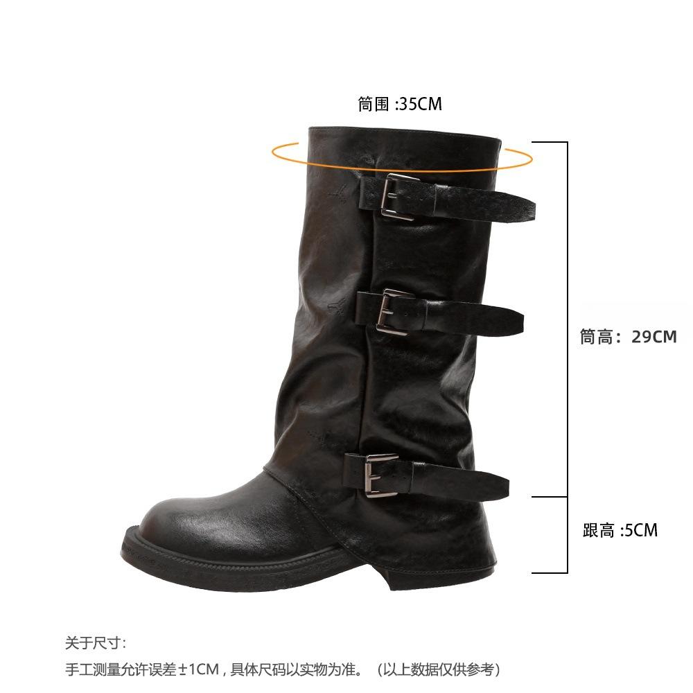 Thick-soled belt buckle western boots women s 2025 new versatile mopping boots pleated stacking boots medium and long tube boots 35
Thick-soled belt buckle western boots women s 2025 new versatile mopping boots pleated stacking boots medium and long tube boots 35