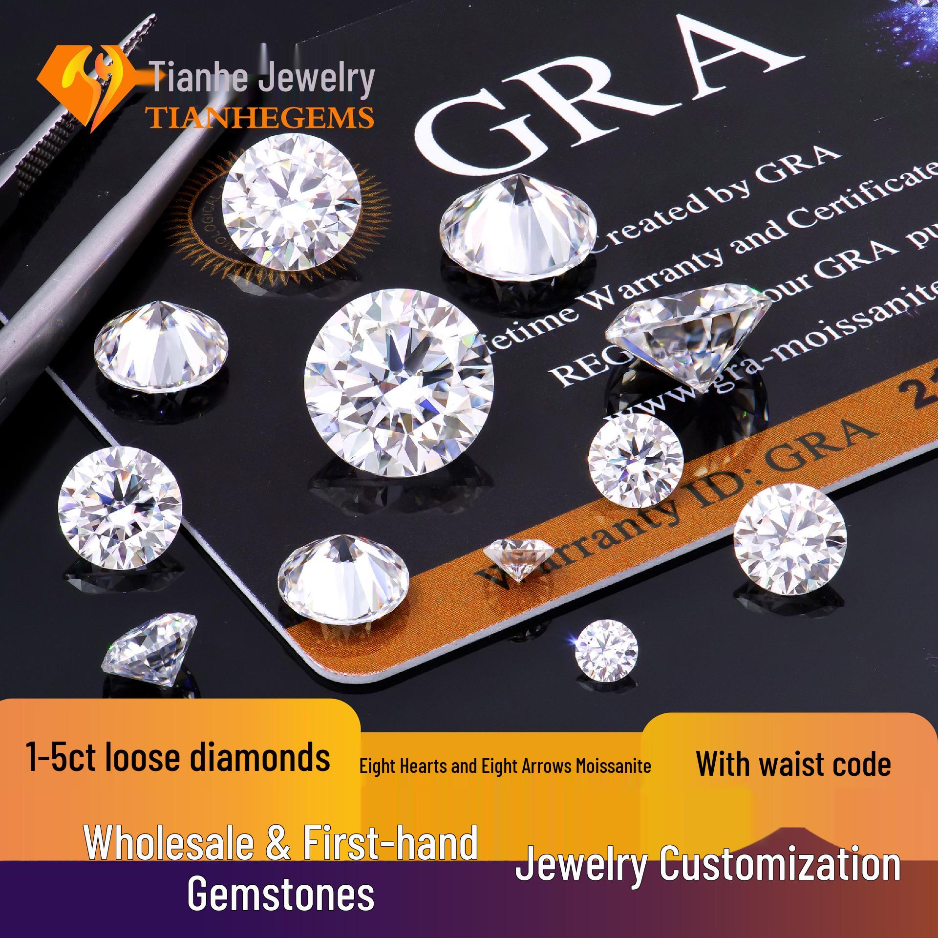 Moissanite 1-5ct Round Loose Stone, 8 Hearts & Arrows 3EX Cut, GRA-Certified. Exclusive for Live Broadcast. 3.5mm/0.2ct without GRA
Moissanite 1-5ct Round Loose Stone, 8 Hearts & Arrows 3EX Cut, GRA-Certified. Exclusive for Live Broadcast. 3.5mm/0.2ct without GRA