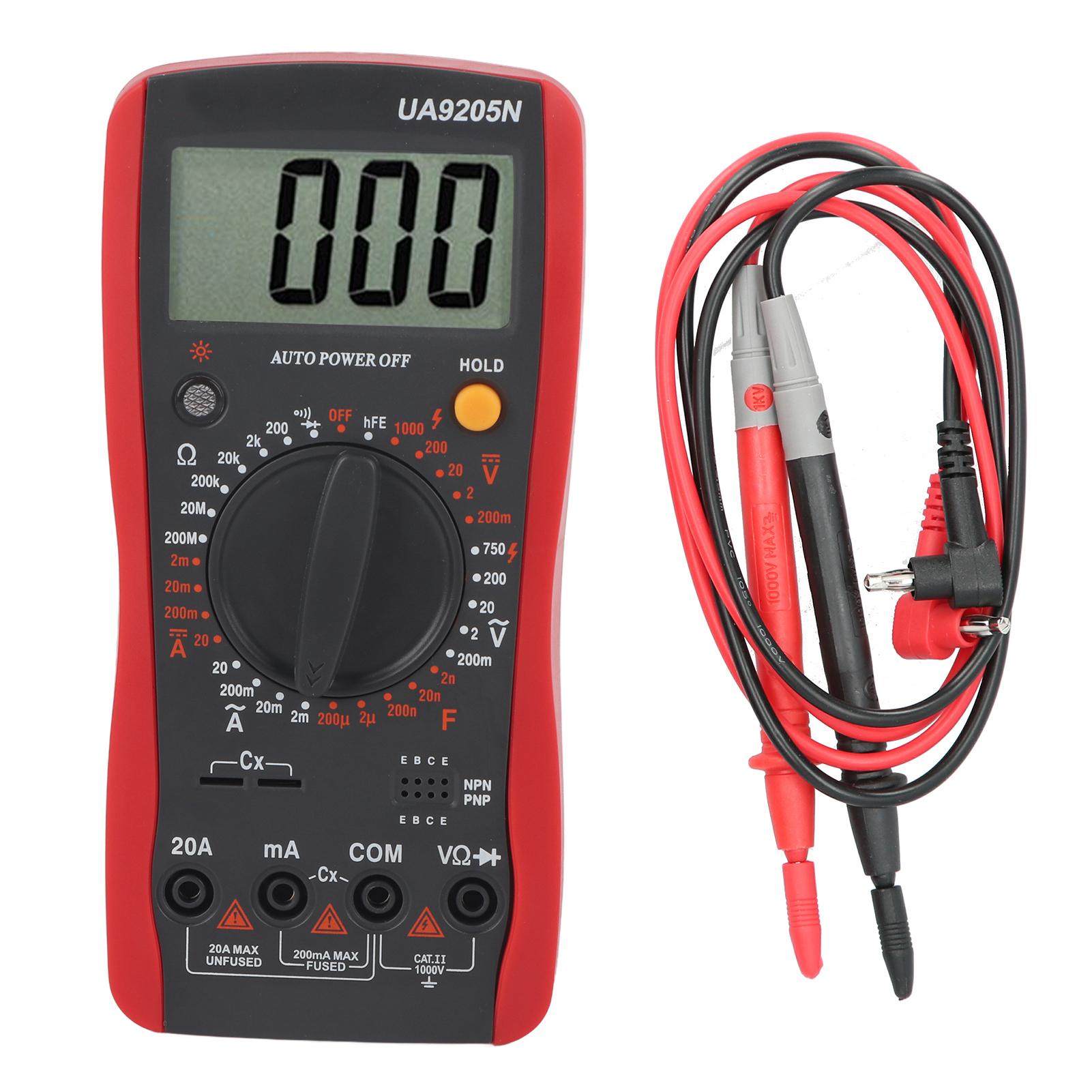 UA9205N LCD Digital Multimeter AC DC Voltmeter Current Capacitance Resistance Tester Meter
UA9205N LCD Digital Multimeter AC DC Voltmeter Current Capacitance Resistance Tester Meter