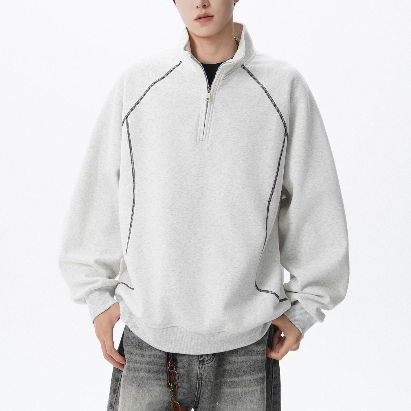 Stand-up Collar Black Sweater Autumn Thin Trendy Bright Line Decorative Zipper New Medium and Long Casual Couple Sweater S
Stand-up Collar Black Sweater Autumn Thin Trendy Bright Line Decorative Zipper New Medium and Long Casual Couple Sweater S