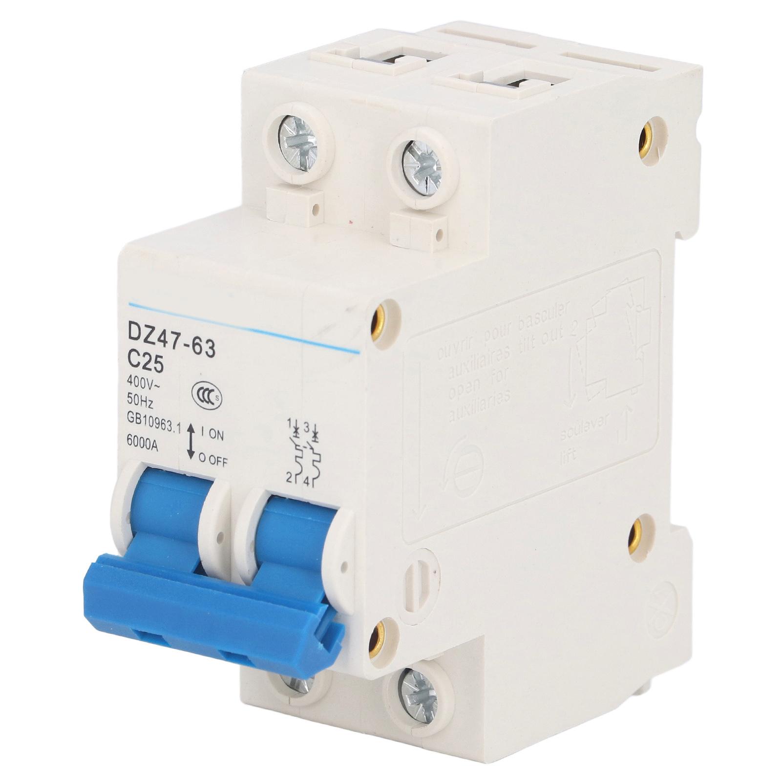 2P Miniature Circuit Breaker 400V 25A DIN Rail Mount Low Voltage Protection Switch DZ47‑63 C25
2P Miniature Circuit Breaker 400V 25A DIN Rail Mount Low Voltage Protection Switch DZ47‑63 C25