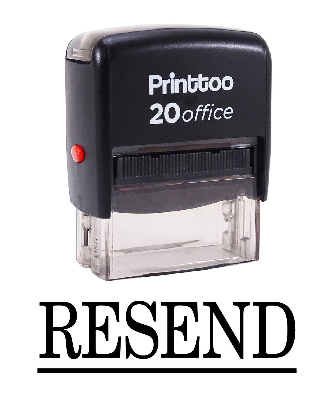 Printtoo RESEND Self Inking Rubber Stamp Office Стационарные на заказ 14 mm x 38 mm (Approx) чёрный
Printtoo RESEND Self Inking Rubber Stamp Office Стационарные на заказ 14 mm x 38 mm (Approx) чёрный