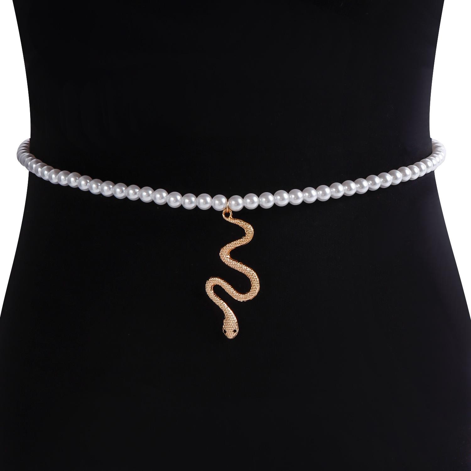 European and American jewelry fashion imitation pearl single-layer snake pendant waist chain female personality punk versatile body waist chain золотий
European and American jewelry fashion imitation pearl single-layer snake pendant waist chain female personality punk versatile body waist chain золотий