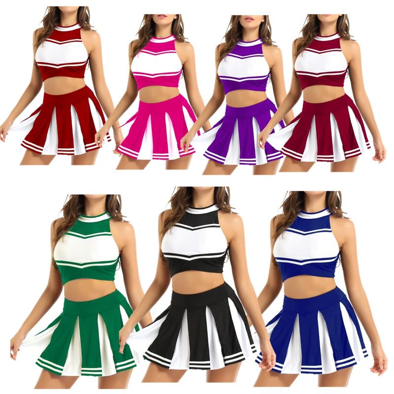 Women s Cheerleading Uniform Outfit Set Schoolgirls Sleeveless Crop Top with Pleated Skirt XXL вина червоного кольору
Women s Cheerleading Uniform Outfit Set Schoolgirls Sleeveless Crop Top with Pleated Skirt XXL вина червоного кольору