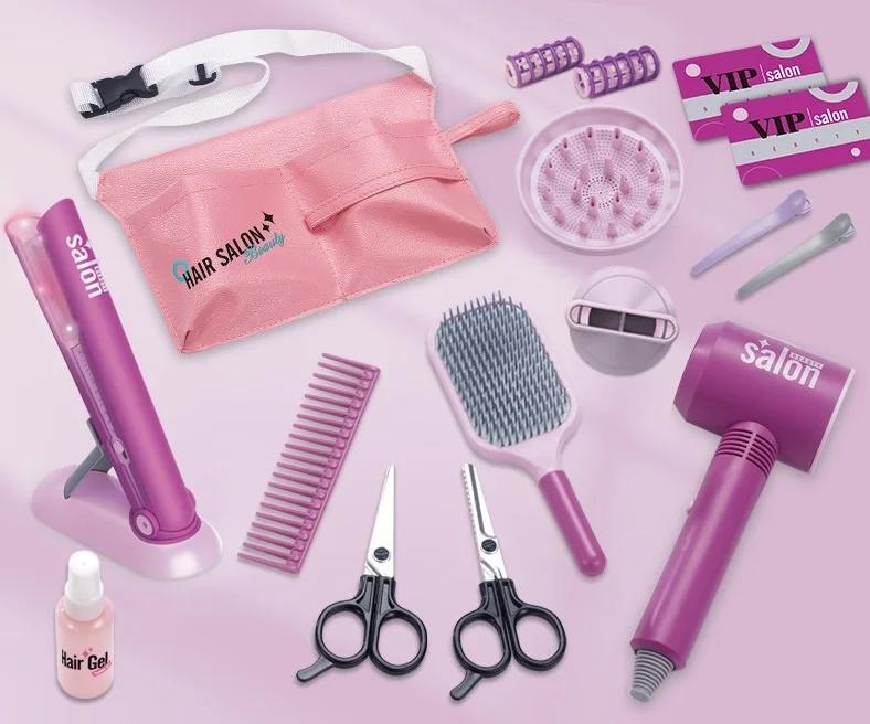 Girls Beauty Salon Set Electric Hair Dryer Scissors Combs Family Stylist Children Barber Toy Set Christmas Girl Gift
Girls Beauty Salon Set Electric Hair Dryer Scissors Combs Family Stylist Children Barber Toy Set Christmas Girl Gift