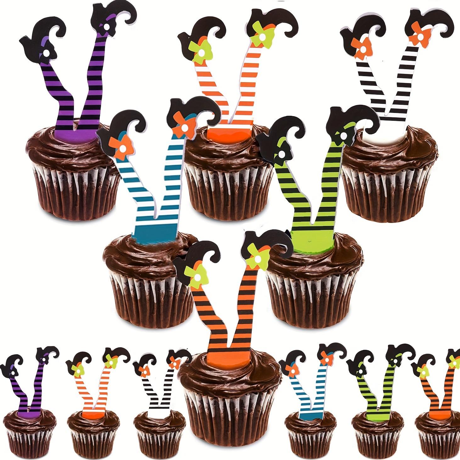 12 Halloween cakes with flags, Halloween cupcake decorations, witch foot birthday party cake decorations, Halloween theme 12cm
12 Halloween cakes with flags, Halloween cupcake decorations, witch foot birthday party cake decorations, Halloween theme 12cm