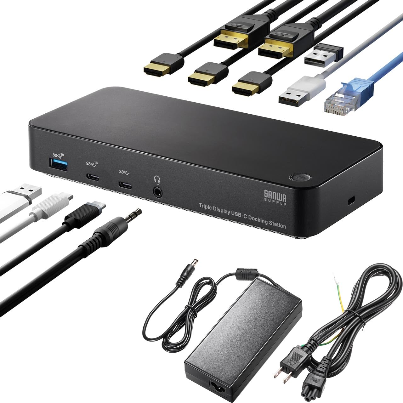 Пряма док-станція Sanwa 3 Вихід на екран 4K HDMI x 3 PD 100 Вт LAN Гніздо для навушників Сумісність з Displayport Спеціальний адаптер змінного струму в комплекті Сумісність
Пряма док-станція Sanwa 3 Вихід на екран 4K HDMI x 3 PD 100 Вт LAN Гніздо для навушників Сумісність з Displayport Спеціальний адаптер змінного струму в комплекті Сумісність