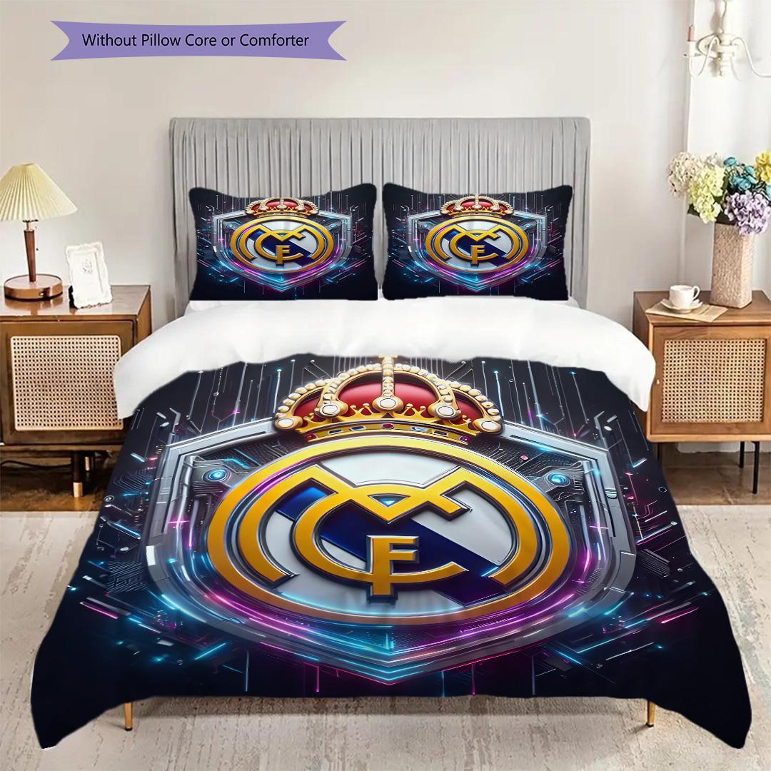 Набір постільної білизни з візерунком Real Madrid CF Ковдра Постільна наволочка Домашній декор Подарунок на день народження (1 * підковдра + 2 * наволочка, без наповнювача) 155x200cm
Набір постільної білизни з візерунком Real Madrid CF Ковдра Постільна наволочка Домашній декор Подарунок на день народження (1 * підковдра + 2 * наволочка, без наповнювача) 155x200cm