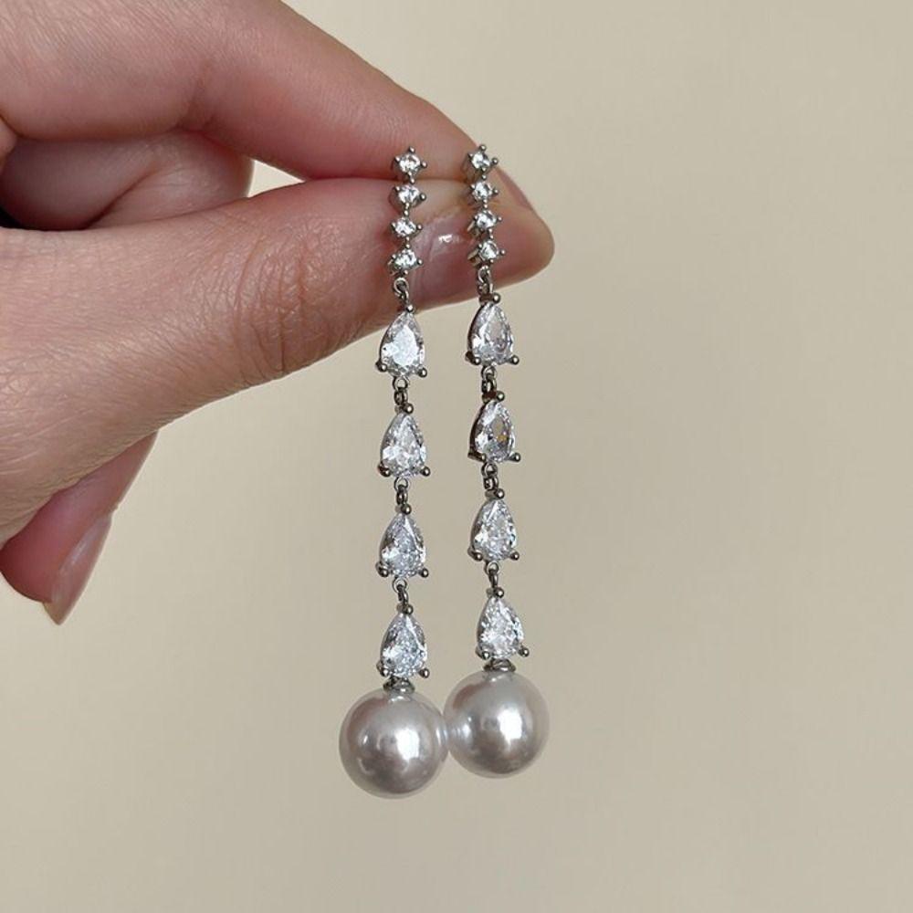 Temperament Long Tassel Pearl Earring Elegant Straight Hanging Earrings Anniversary белый
Temperament Long Tassel Pearl Earring Elegant Straight Hanging Earrings Anniversary белый