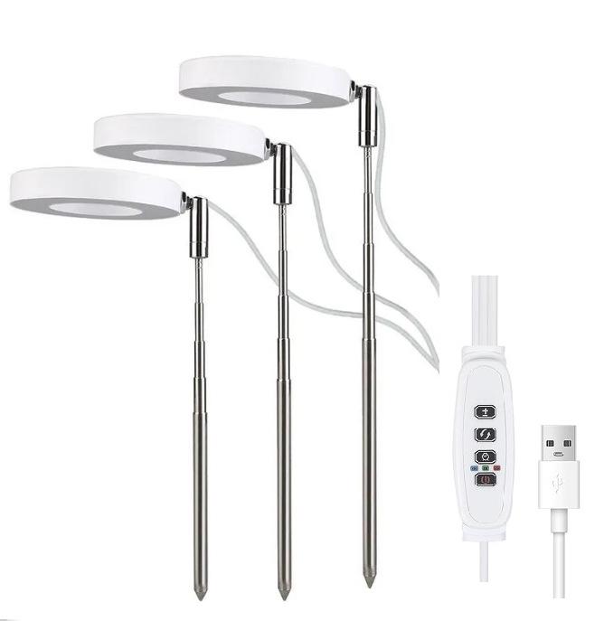 Светодиодная телескопическая лампа для роста растений: Кольцевая лампа полного спектра для суккулентов и цветов. 3.5 inch Three Heads White Warm Light 15W
Светодиодная телескопическая лампа для роста растений: Кольцевая лампа полного спектра для суккулентов и цветов. 3.5 inch Three Heads White Warm Light 15W