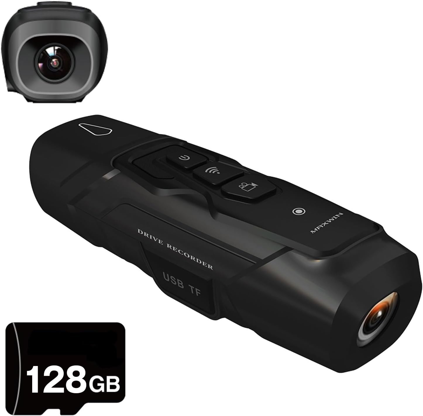 Maxwin Dash Cam for Motorcycles and Dual Front and Rear Simultaneous 2 Full IPX4 Waterproof and Handlebar Helmet Includes 128GB microSD Bicycles,
Maxwin Dash Cam for Motorcycles and Dual Front and Rear Simultaneous 2 Full IPX4 Waterproof and Handlebar Helmet Includes 128GB microSD Bicycles,