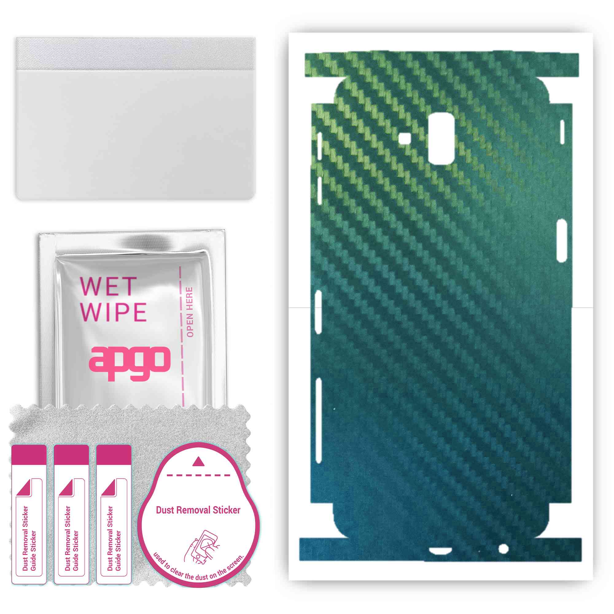 Apgo Protective Skin Sticker for the back+sides compatible with Samsung Galaxy J6 Plus, Full Wrap Film, Foil, Vinyl - Pattern Carbon Chameleon CAKA1
Apgo Protective Skin Sticker for the back+sides compatible with Samsung Galaxy J6 Plus, Full Wrap Film, Foil, Vinyl - Pattern Carbon Chameleon CAKA1