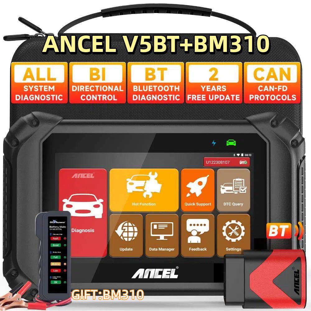 ANCEL V5BT Automotive Diagnostic Tool with 10 Reset Functions and Full OBD Tester Capability EU Standard
ANCEL V5BT Automotive Diagnostic Tool with 10 Reset Functions and Full OBD Tester Capability EU Standard