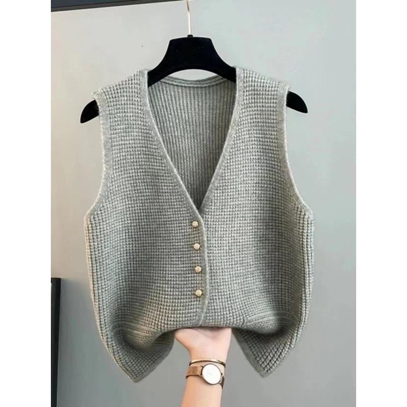 Knitted Vest for Women Spring and Autumn Retro V-neck Style Sleeveless Vest Top S сірий колір
Knitted Vest for Women Spring and Autumn Retro V-neck Style Sleeveless Vest Top S сірий колір