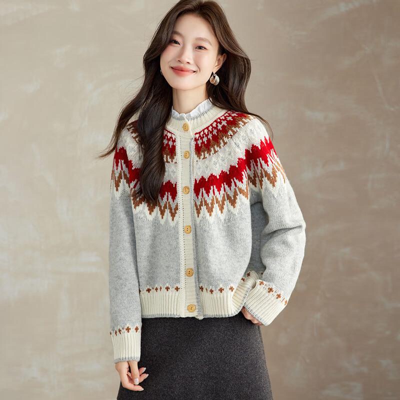 Srcr Women s Pure Wool Chunky Knit Fair Isle Cardigan L
Srcr Women s Pure Wool Chunky Knit Fair Isle Cardigan L