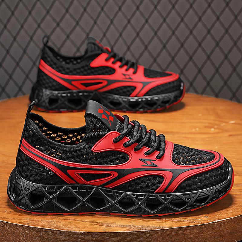 Мужская обувь летняя дышащая сетчатая обувь с полыми отверстиями мужская спортивная обувь универсальная повседневная удобная для бега модная обувь 39