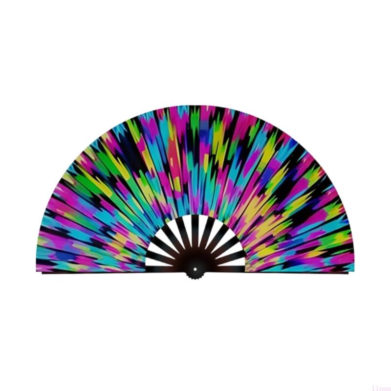 Large Fluorescent Colorful Folding Hand Fan for Dance Performances and Festival
Large Fluorescent Colorful Folding Hand Fan for Dance Performances and Festival