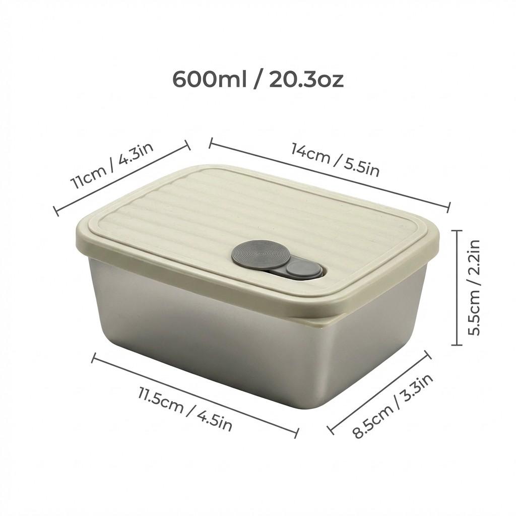 Stackable Fruit,Vegetable,Meat Food Container Durable Sealed 304 Stainless Steel Fresh-keeping Box Refrigerator&Microwave Safe
Stackable Fruit,Vegetable,Meat Food Container Durable Sealed 304 Stainless Steel Fresh-keeping Box Refrigerator&Microwave Safe