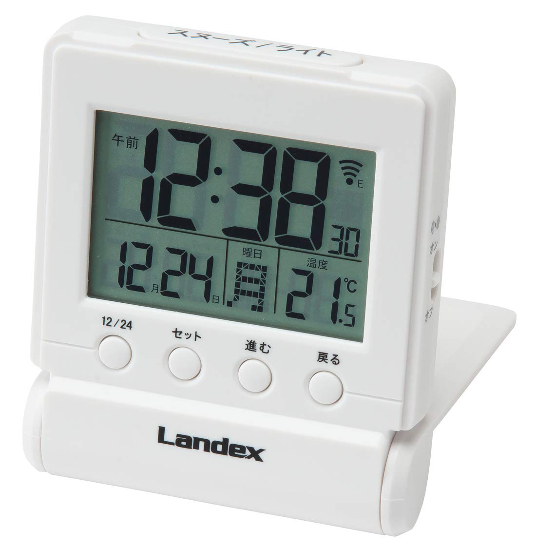 Landex Alarm Clock Time Click Radio Wave Digital Temperature Date Display Travel Clock White YT5266WH
Landex Alarm Clock Time Click Radio Wave Digital Temperature Date Display Travel Clock White YT5266WH