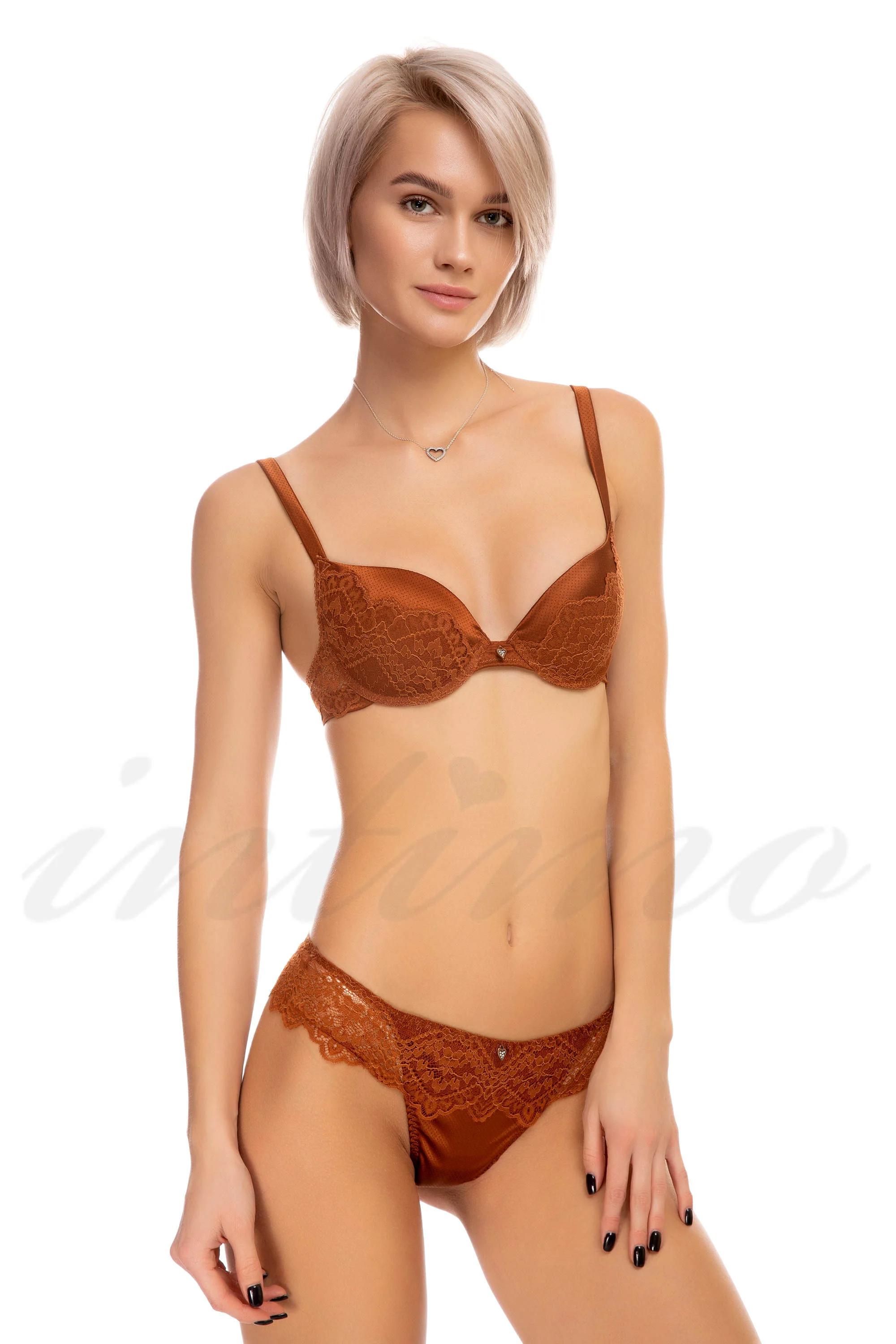 Комплект білизни: бюстгальтер push-up і трусики стринг Leilieve (57125) 70C/S brown-nose кольору
Комплект білизни: бюстгальтер push-up і трусики стринг Leilieve (57125) 70C/S brown-nose кольору