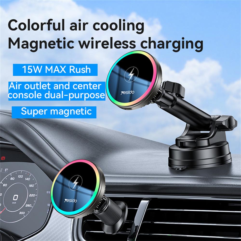 YESIDO C315 Car Wireless Charger Set Suction Cup Air Vent Mount RGB Lighting Cooling Fan 15W Fast Charging Stand As Shown A
YESIDO C315 Car Wireless Charger Set Suction Cup Air Vent Mount RGB Lighting Cooling Fan 15W Fast Charging Stand As Shown A