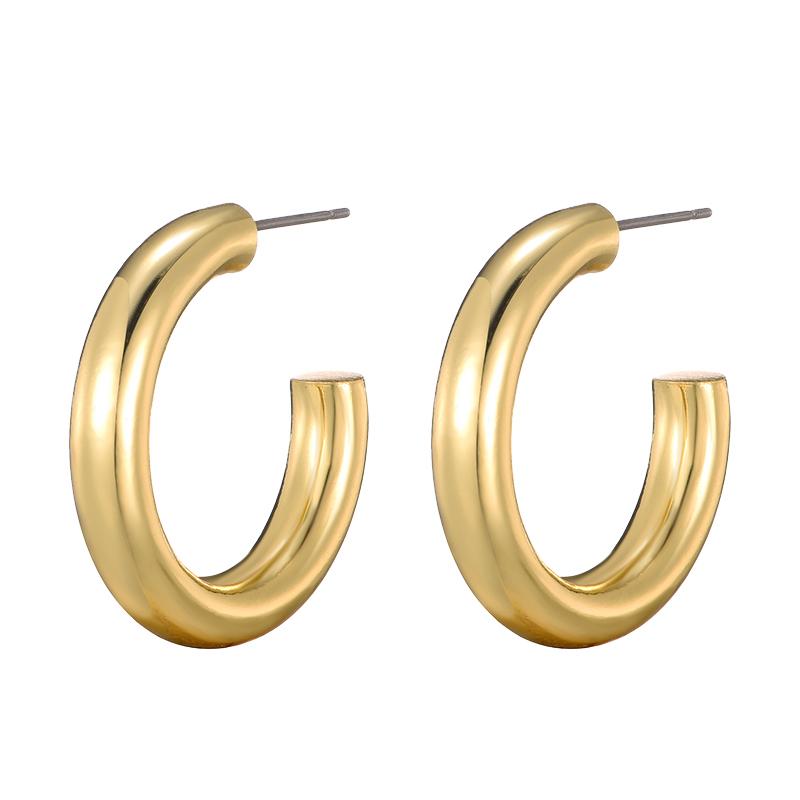 Classic Glossy Round C Shape 30mm Hoop Earrings Women Gold Copper Color Stainless Steel Needle Stud Zircon Daily Wear Earrings золотий
Classic Glossy Round C Shape 30mm Hoop Earrings Women Gold Copper Color Stainless Steel Needle Stud Zircon Daily Wear Earrings золотий