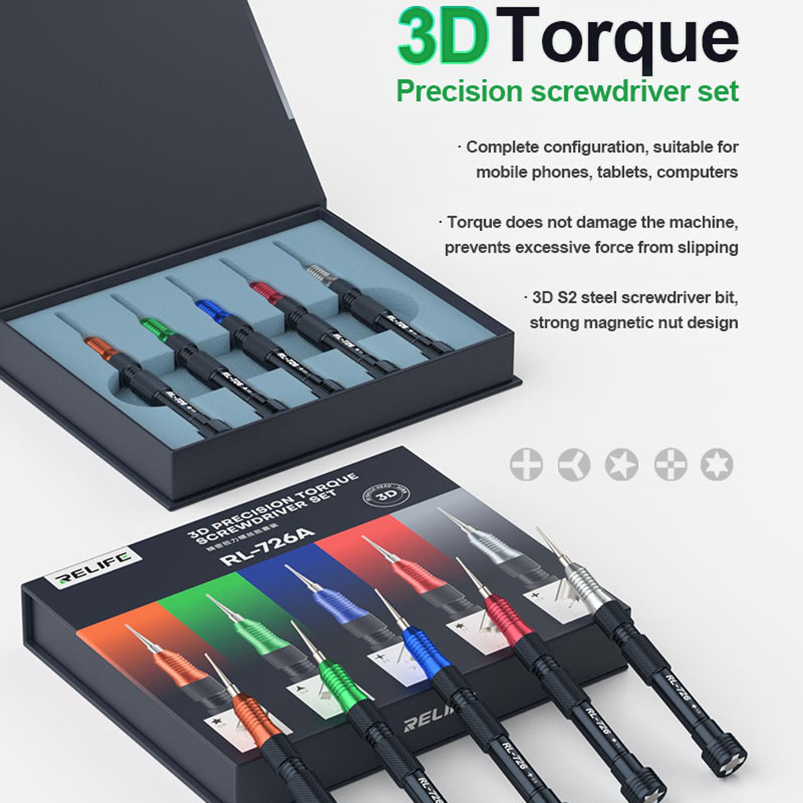 RELIFE RL-726A 3D Torque Screwdriver Set Extra Hard S2 Steel Bit Electronic Disassembly Tool As Shown A
RELIFE RL-726A 3D Torque Screwdriver Set Extra Hard S2 Steel Bit Electronic Disassembly Tool As Shown A