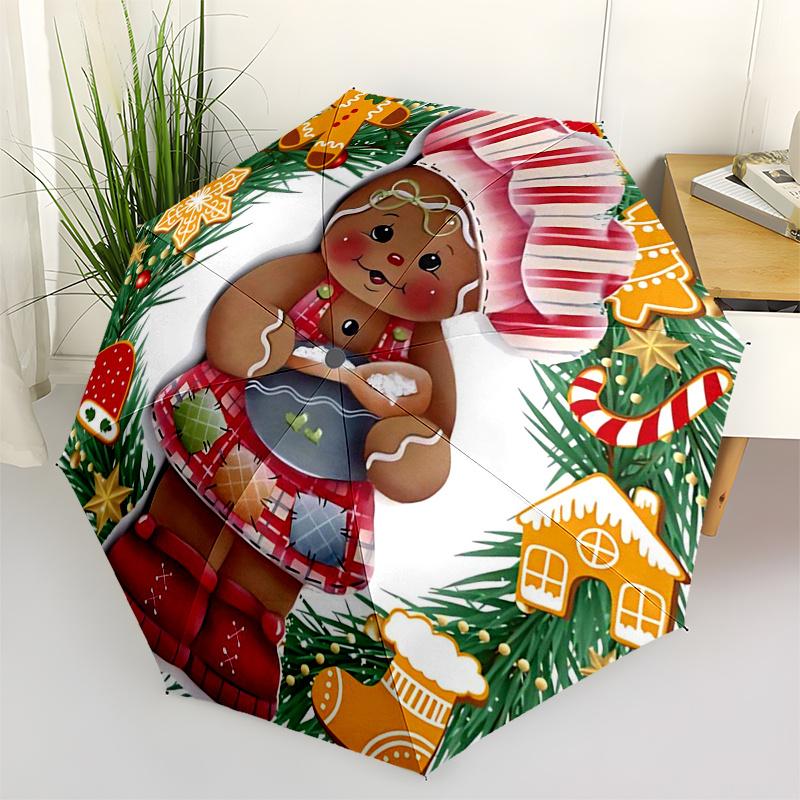 Gingerbread Man Themed Travel Umbrella 8 Ribs Automatic Opening and Closing, Portable Folding Design, Compact and Stylish Umbrella Suitable
Gingerbread Man Themed Travel Umbrella 8 Ribs Automatic Opening and Closing, Portable Folding Design, Compact and Stylish Umbrella Suitable
