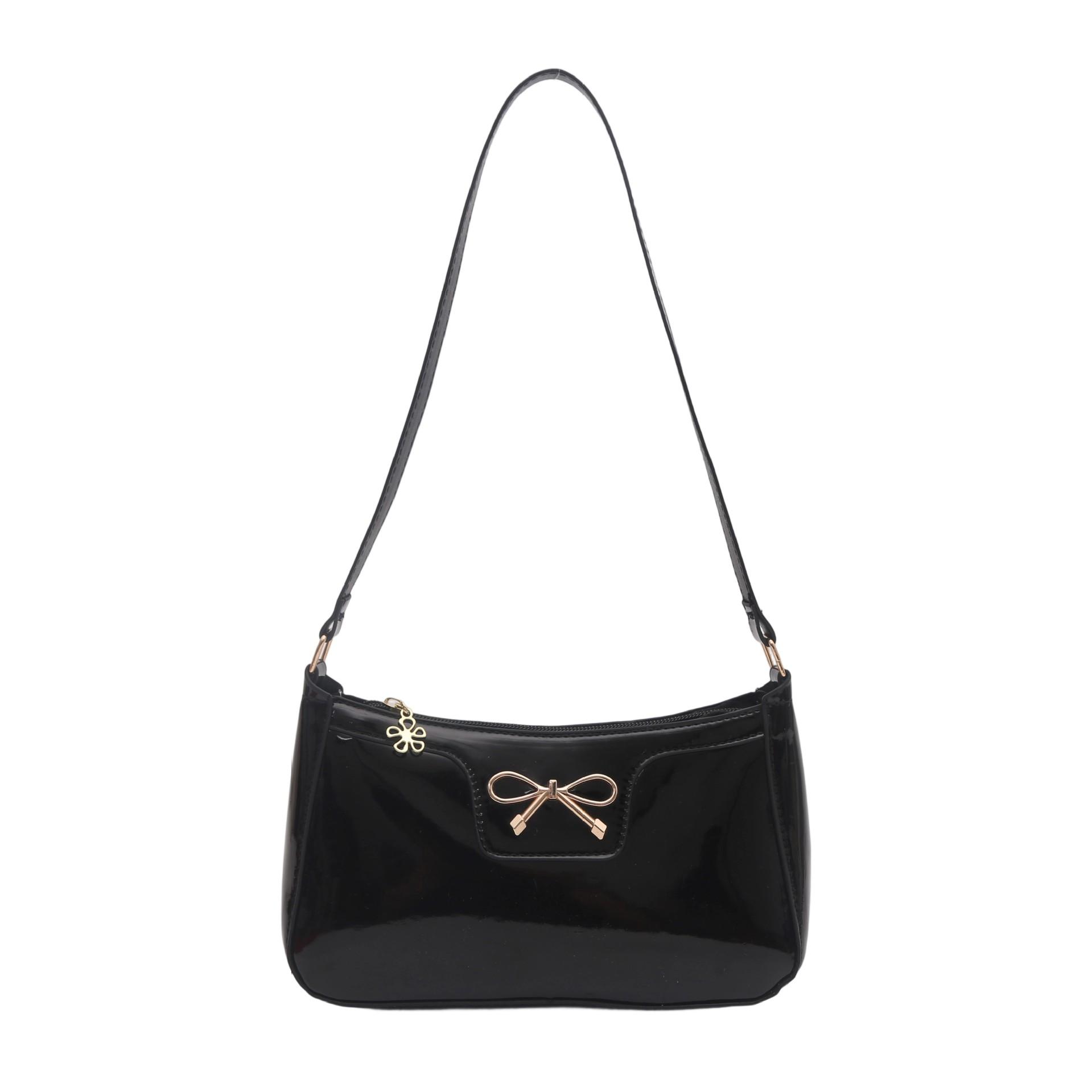 Korean version of textured fashion bow women s bag shoulder bag baguette armpit bag чорний
Korean version of textured fashion bow women s bag shoulder bag baguette armpit bag чорний