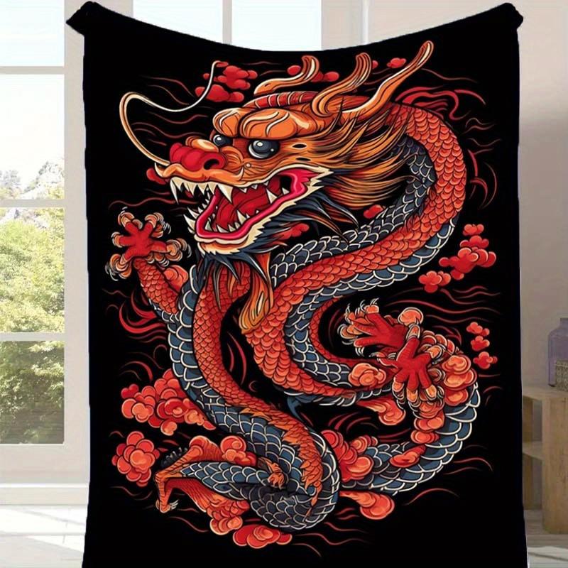 1pc Dragon Print Blanket, Soft Warm Throw Blanket Nap Blanket for Couch Sofa Office Bed Camping Travel, Multi-purpose Gift Blanket 130cmx150cm
1pc Dragon Print Blanket, Soft Warm Throw Blanket Nap Blanket for Couch Sofa Office Bed Camping Travel, Multi-purpose Gift Blanket 130cmx150cm