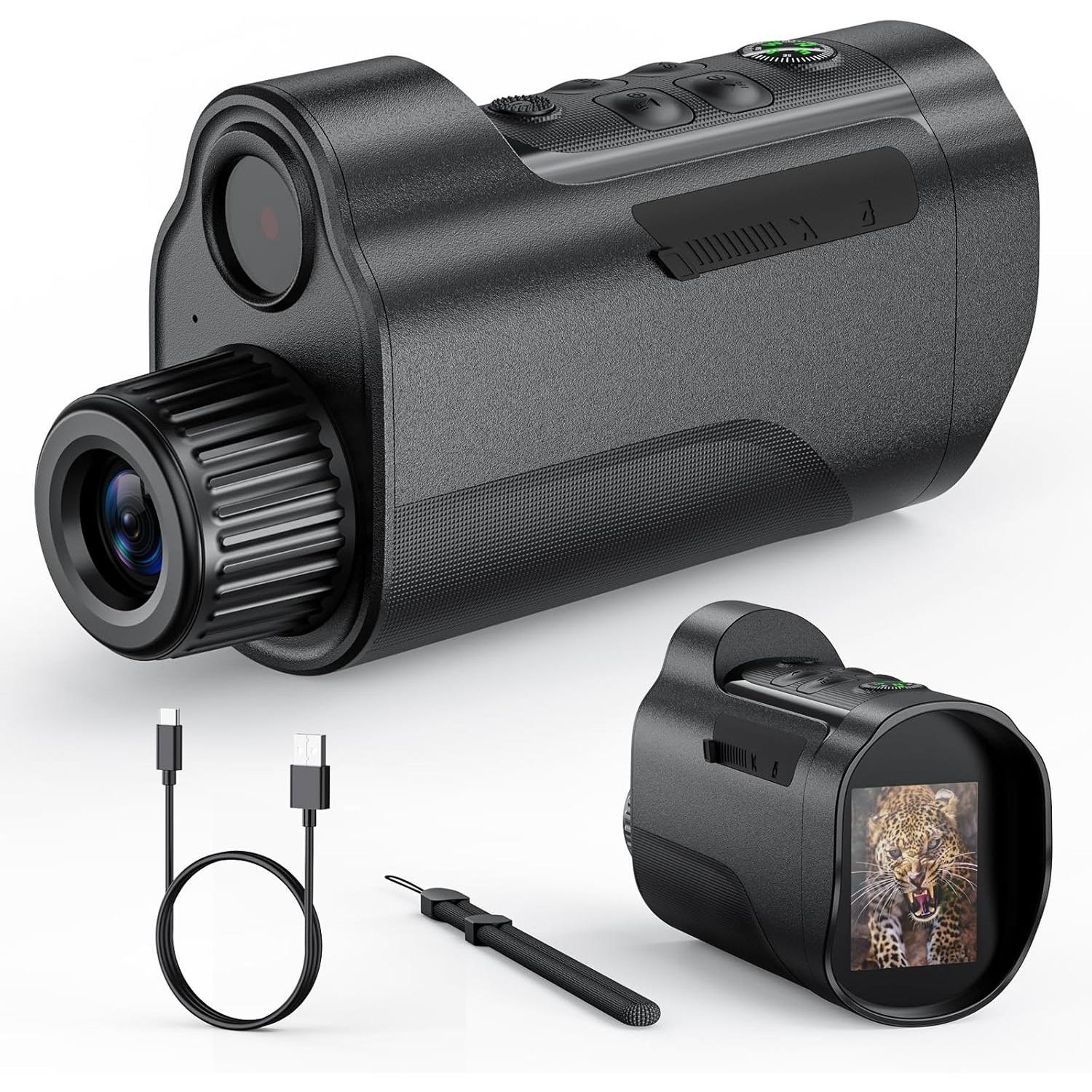 Handheld Night Vision Monocular with 2 HD Screen-Detection Range,10X Zoom for Camping Hunting&Wildlife Observation, Includes Compass&Supports TF Card C5
Handheld Night Vision Monocular with 2 HD Screen-Detection Range,10X Zoom for Camping Hunting&Wildlife Observation, Includes Compass&Supports TF Card C5