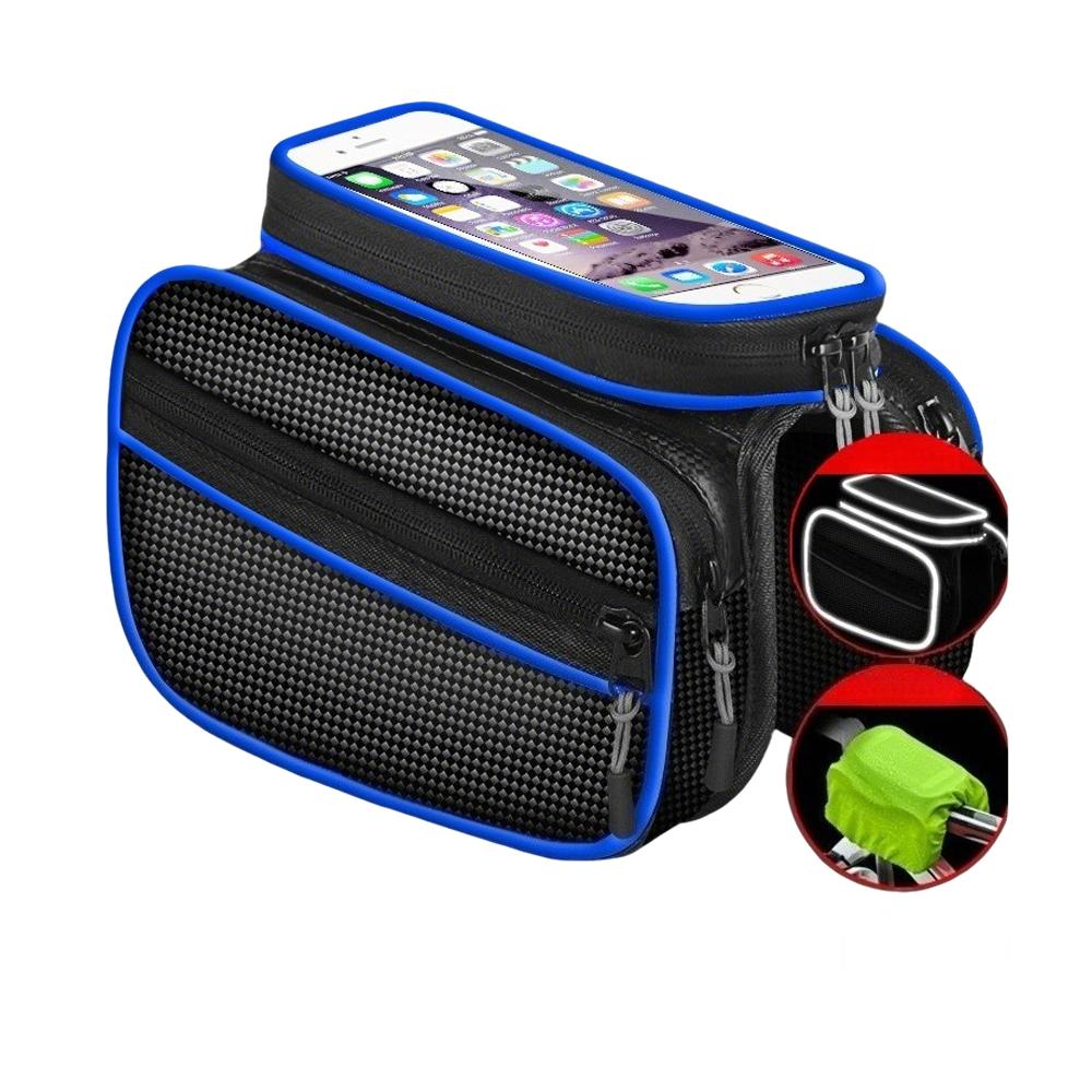 Touchscreen Bike Front Beam Bag with Reflective Stripe Waterproof Phone Storage Baga синій
Touchscreen Bike Front Beam Bag with Reflective Stripe Waterproof Phone Storage Baga синій