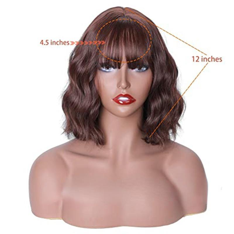 MISS WIG Темно-коричневый короткий волнистый парик с челкой Короткие волнистые парики боб для чернокожих женщин Натуральный волнистый парик Короткий боб
MISS WIG Темно-коричневый короткий волнистый парик с челкой Короткие волнистые парики боб для чернокожих женщин Натуральный волнистый парик Короткий боб
