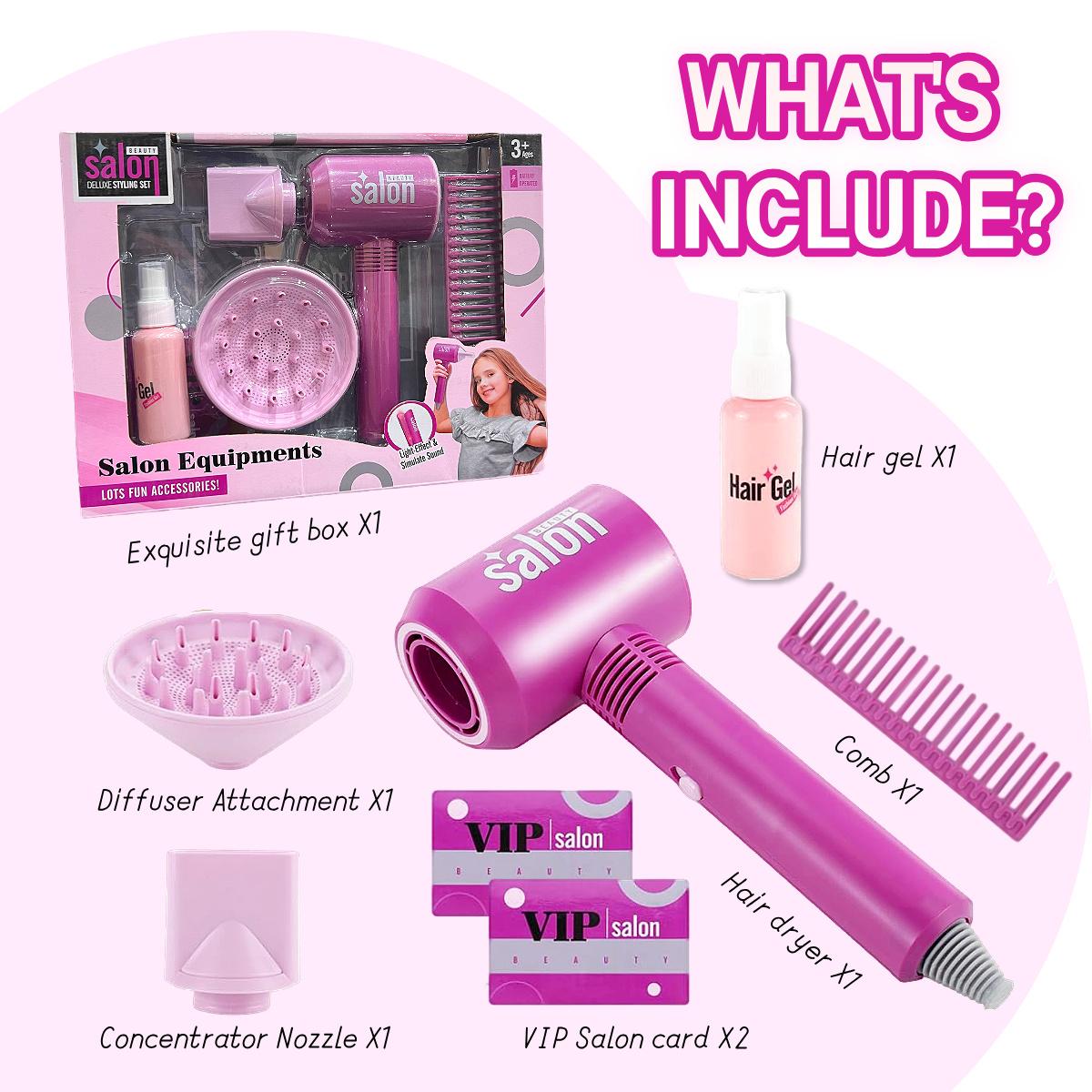 7PCS Girls Hair Salon Gift Set - Kids Beauty Play Kit with Pretend Blow Dryer & 2 Interchangeable Nozzles ,birthday christmas
7PCS Girls Hair Salon Gift Set - Kids Beauty Play Kit with Pretend Blow Dryer & 2 Interchangeable Nozzles ,birthday christmas