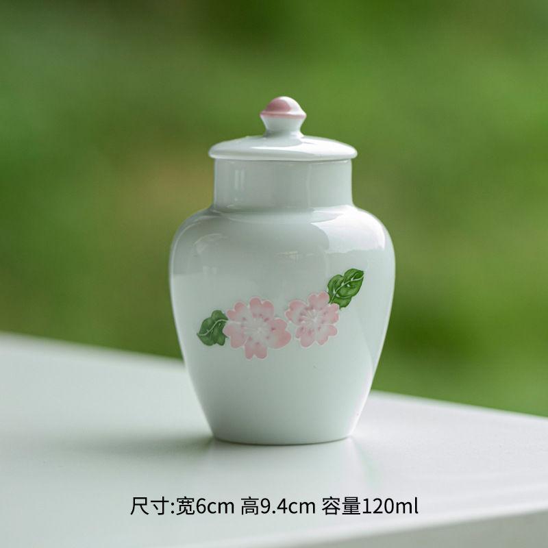 120ml jade porcelain pink hand-painted flower bud ceramic portable small tea can for home storage tea can
120ml jade porcelain pink hand-painted flower bud ceramic portable small tea can for home storage tea can