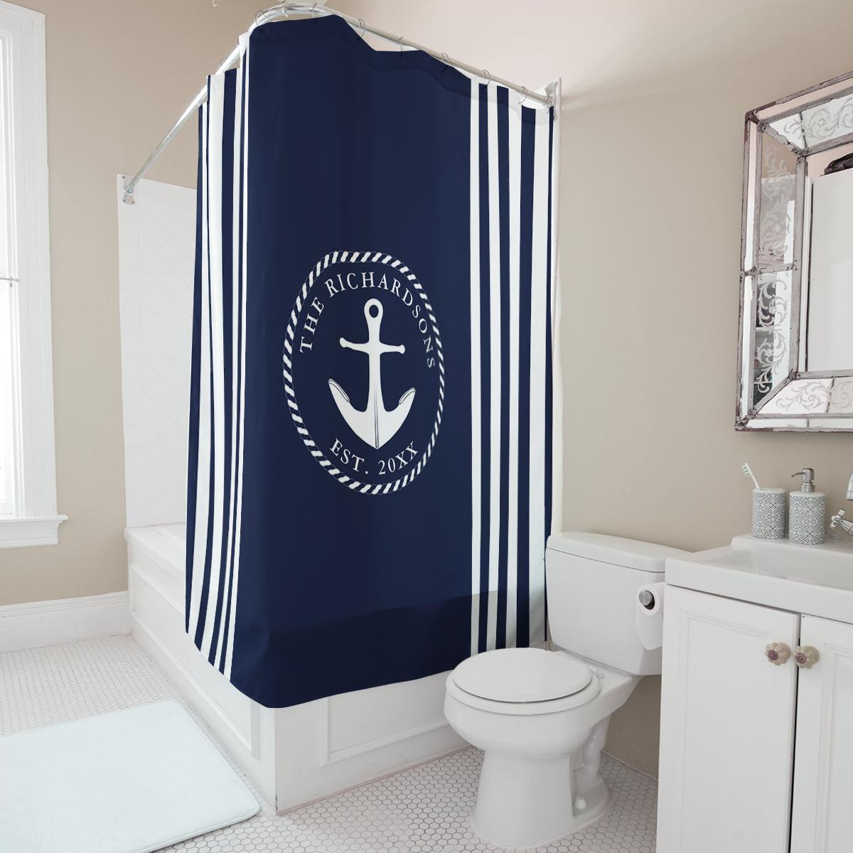 Custom Name Nautical Shower Curtain Anchor Design Waterproof Fabric Bathroom Decor Ocean Themed Bath Curtain W60H190(CM)-1 Pcs
Custom Name Nautical Shower Curtain Anchor Design Waterproof Fabric Bathroom Decor Ocean Themed Bath Curtain W60H190(CM)-1 Pcs