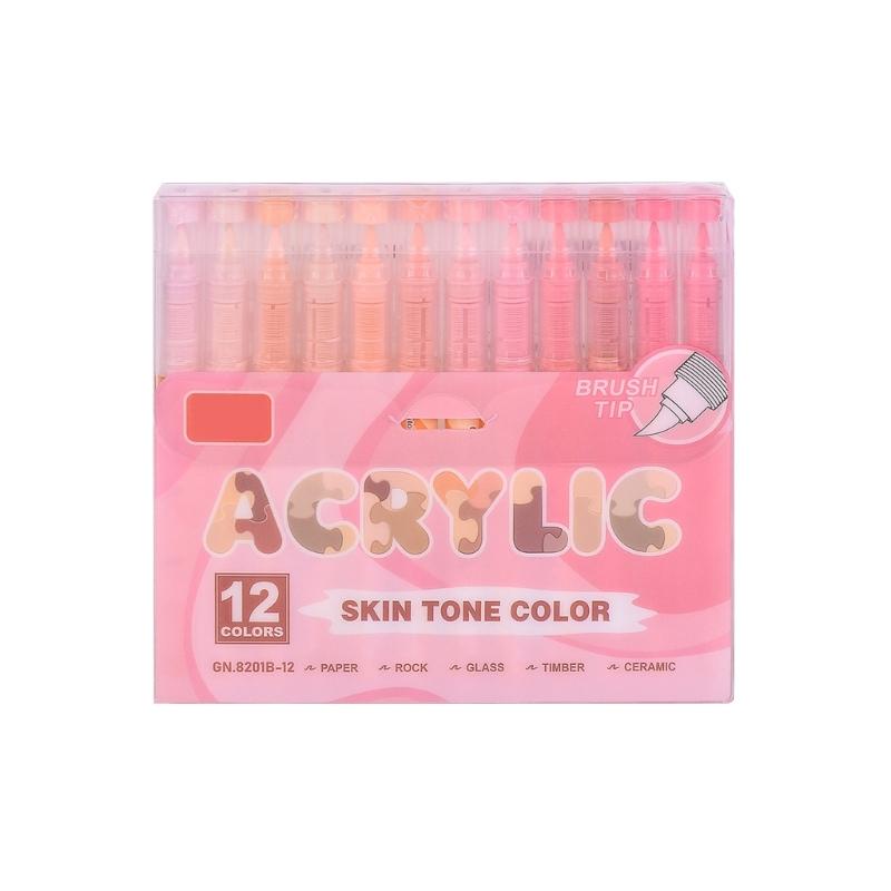 Liquid Acrylic Marker 12 Color Acrylic Paint Pen Brush Tip for Journaling Drawing on Paper Stone Rock Canvas Wood Glass
Liquid Acrylic Marker 12 Color Acrylic Paint Pen Brush Tip for Journaling Drawing on Paper Stone Rock Canvas Wood Glass