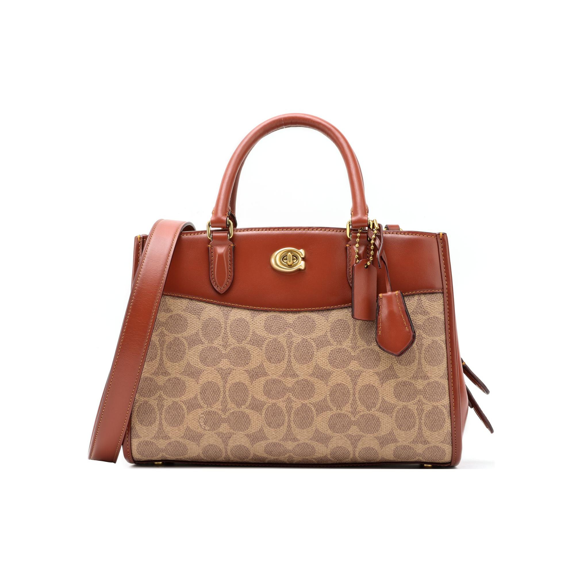 Coach Brooke 26 Classic Monogram Snap Closure Coated Canvas And Calfskin Handbag Medium Women handbag Brown Rust CE733-B4NQ4 Basic Set (Bag+Dust Bag)
Coach Brooke 26 Classic Monogram Snap Closure Coated Canvas And Calfskin Handbag Medium Women handbag Brown Rust CE733-B4NQ4 Basic Set (Bag+Dust Bag)