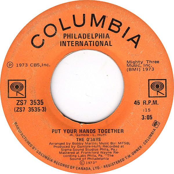 7inch Record O JAYS - Put Your Hands Together ZS73535 Columbia 1973 Canada Soul/Funk Used
7inch Record O JAYS - Put Your Hands Together ZS73535 Columbia 1973 Canada Soul/Funk Used