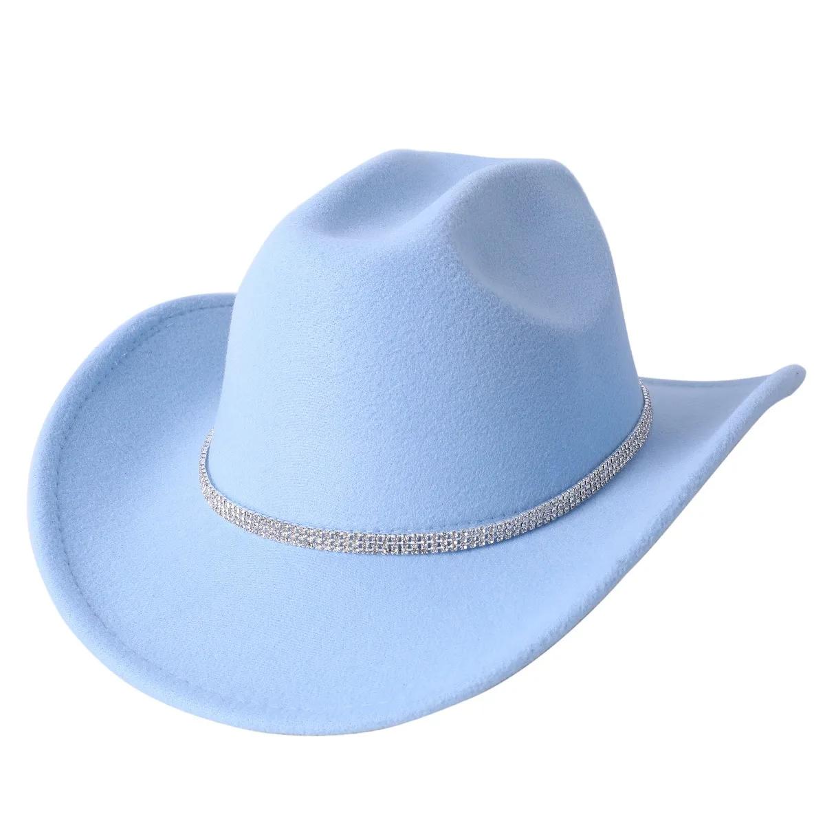 Glitter Cowboy Hat Classic Western Rhinestone Cowgirl Hat Outdoor Wide Brim Retro Felt Fedora Hats Rolled up Caps 56-58cm небо синє кольору
Glitter Cowboy Hat Classic Western Rhinestone Cowgirl Hat Outdoor Wide Brim Retro Felt Fedora Hats Rolled up Caps 56-58cm небо синє кольору