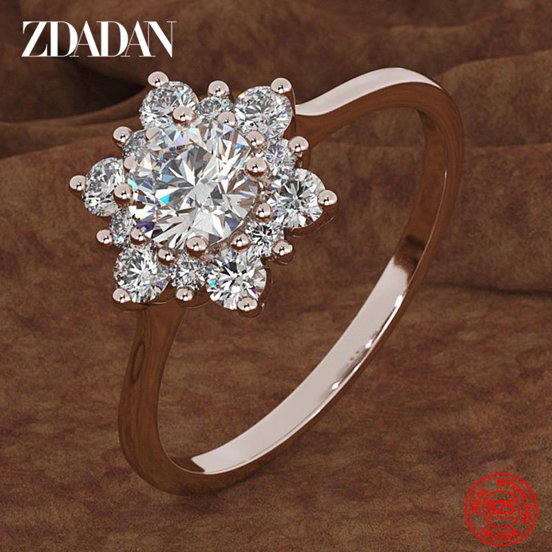 925 Sterling Silver Flower Zircon Rings for Women Wedding Jewelry 10 рожевий колір золота
925 Sterling Silver Flower Zircon Rings for Women Wedding Jewelry 10 рожевий колір золота