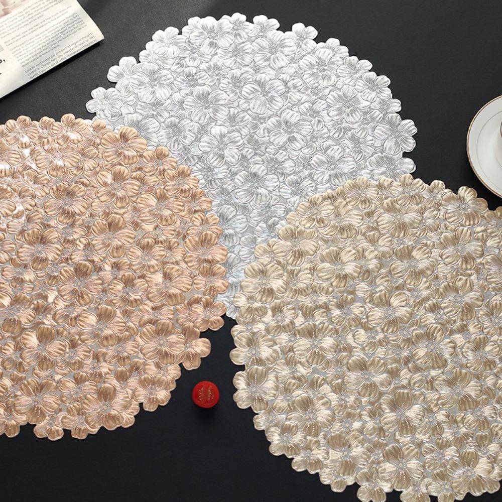 4Pcs Relief Sculpture Small Flower Pattern Placemat PVC Dinner Mats Heat Insulation Mats Coffee рожевий колір золота
4Pcs Relief Sculpture Small Flower Pattern Placemat PVC Dinner Mats Heat Insulation Mats Coffee рожевий колір золота
