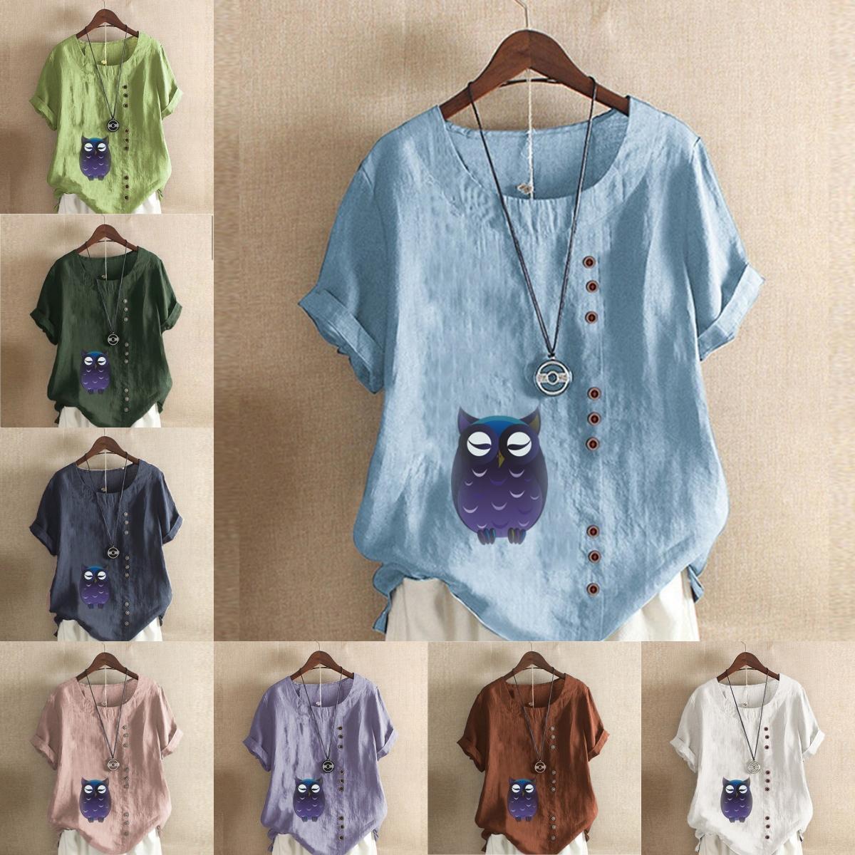 Women s Fashion Owl Prined Round Neck Short Sleeve T-shirt Casual Cotton Linen Graphic Shirt Leisure Loose Summer Blouse Tops S рожевий
Women s Fashion Owl Prined Round Neck Short Sleeve T-shirt Casual Cotton Linen Graphic Shirt Leisure Loose Summer Blouse Tops S рожевий