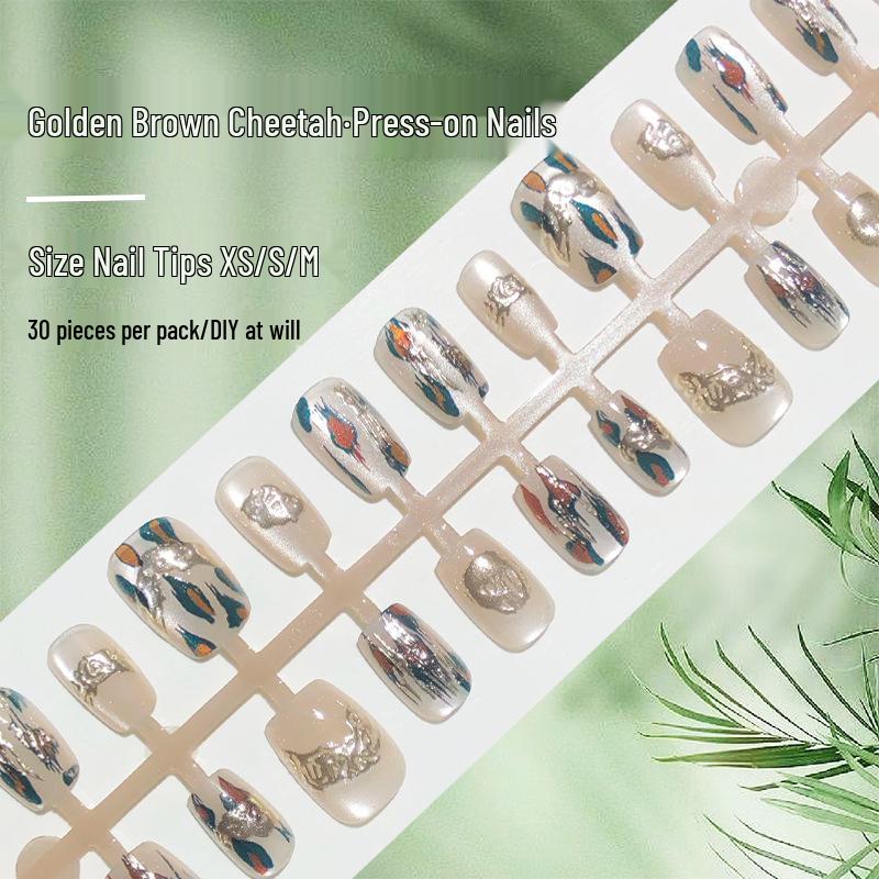 Golden Brown Cheetah Wearable Nail Art: 30 Leopard Print, 3D Gilded, Retro Luxury Patches
Golden Brown Cheetah Wearable Nail Art: 30 Leopard Print, 3D Gilded, Retro Luxury Patches