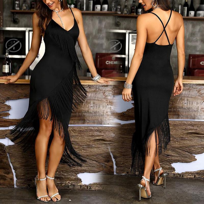 Women Elegant Sleeveless Suspender Strap Tassel Split Midi Long Dress Bride Bridesmaids Wedding Party Gowns
Women Elegant Sleeveless Suspender Strap Tassel Split Midi Long Dress Bride Bridesmaids Wedding Party Gowns
