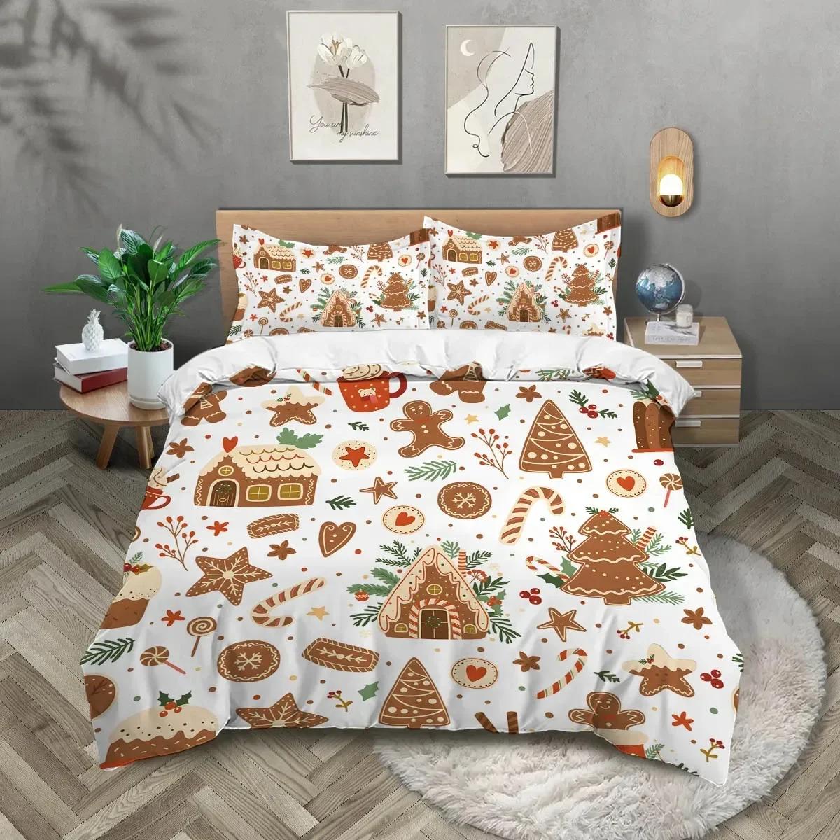 Christmas Cottage Gingerbread Man Brown Print Quilt Cover With Pillowcases, Skin-Friendly, Warm, Soft Breathable Bedding Set EU Twin(135x200cm)
Christmas Cottage Gingerbread Man Brown Print Quilt Cover With Pillowcases, Skin-Friendly, Warm, Soft Breathable Bedding Set EU Twin(135x200cm)